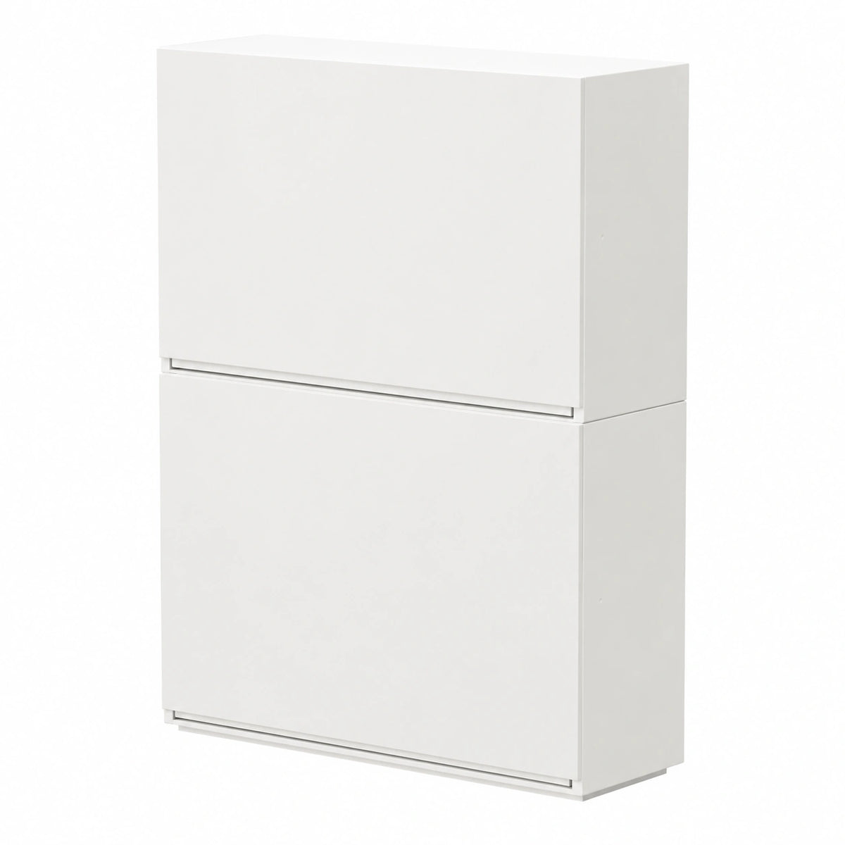 Moderner Schuhschrank in Weiß, 2-teiliges Set