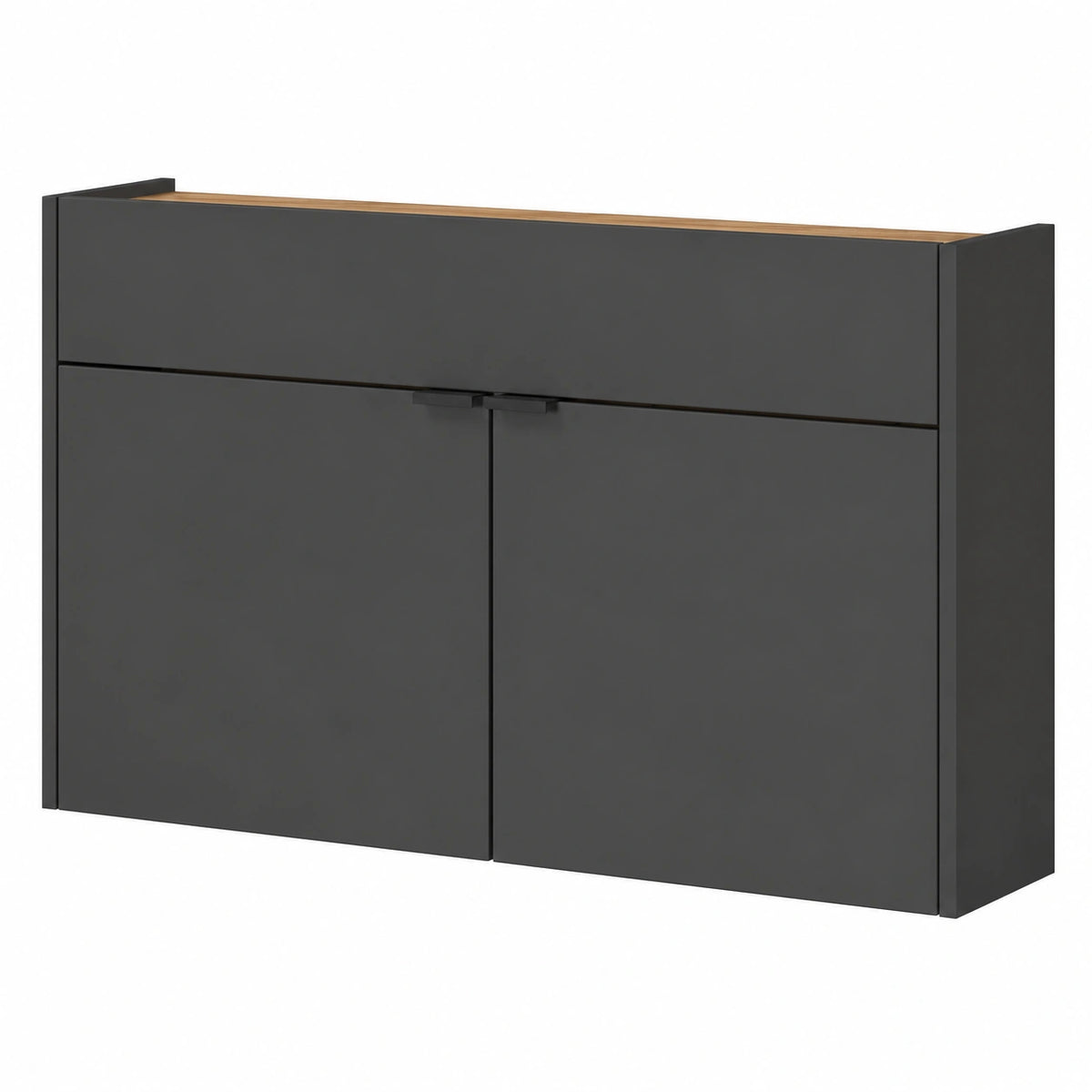 Schuhschrank Germania GW-Ameca, Graphit/Eiche, schlankes Design für schmale Flure, 110 x 57 x 22 cm