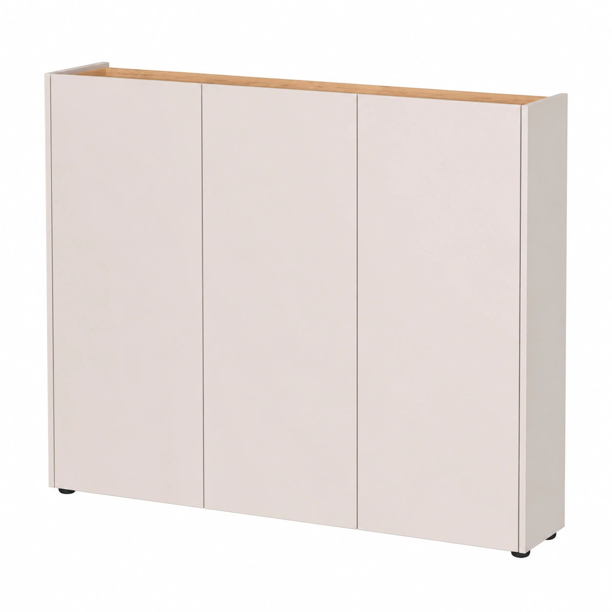 Moderner Schuhschrank mit grifflosem Design, Eiche Navarra, Kaschmir, 138x105x25 cm