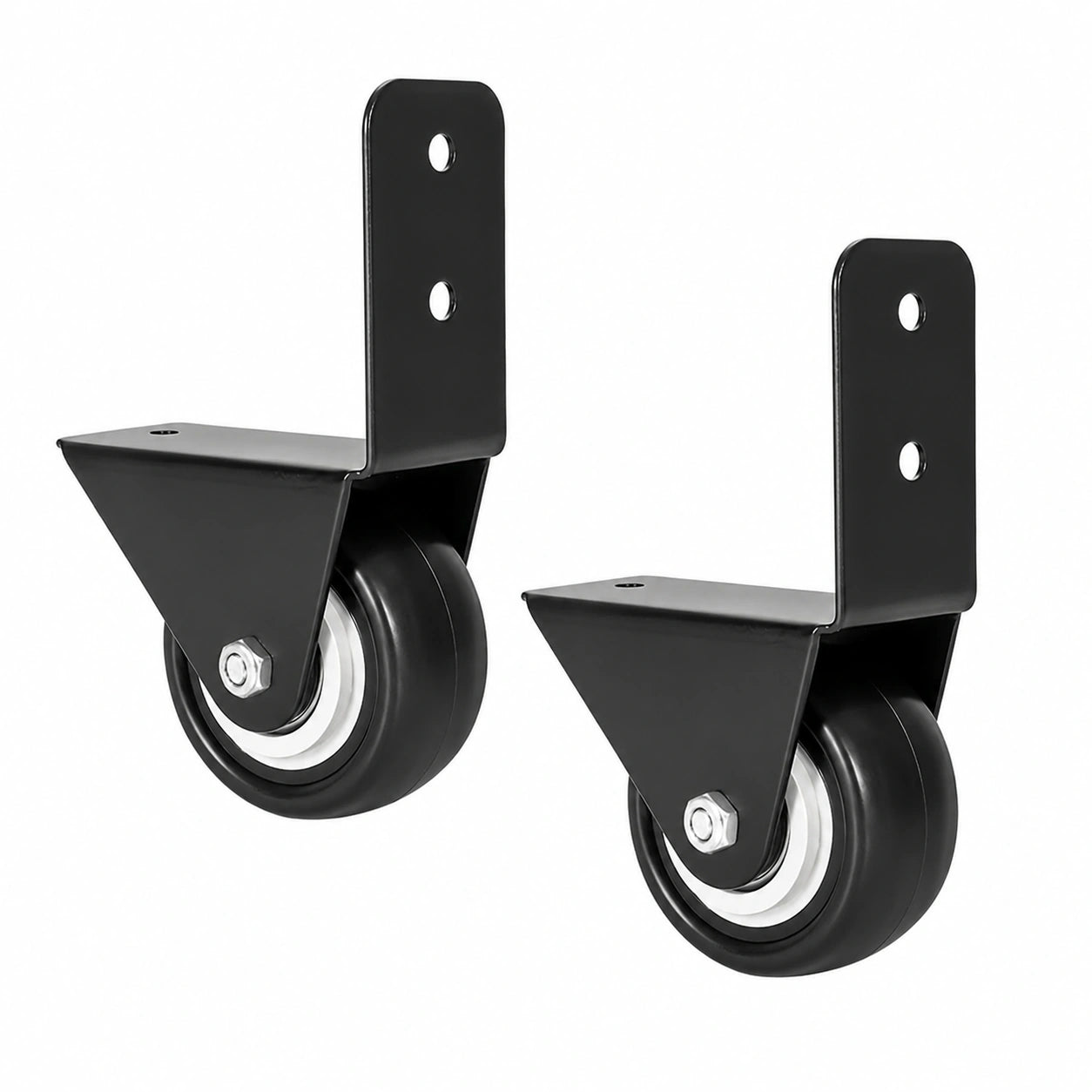 Möbelrollen Set 40 mm, L-förmige Platte, schwarz, für Couchtisch & Schrank