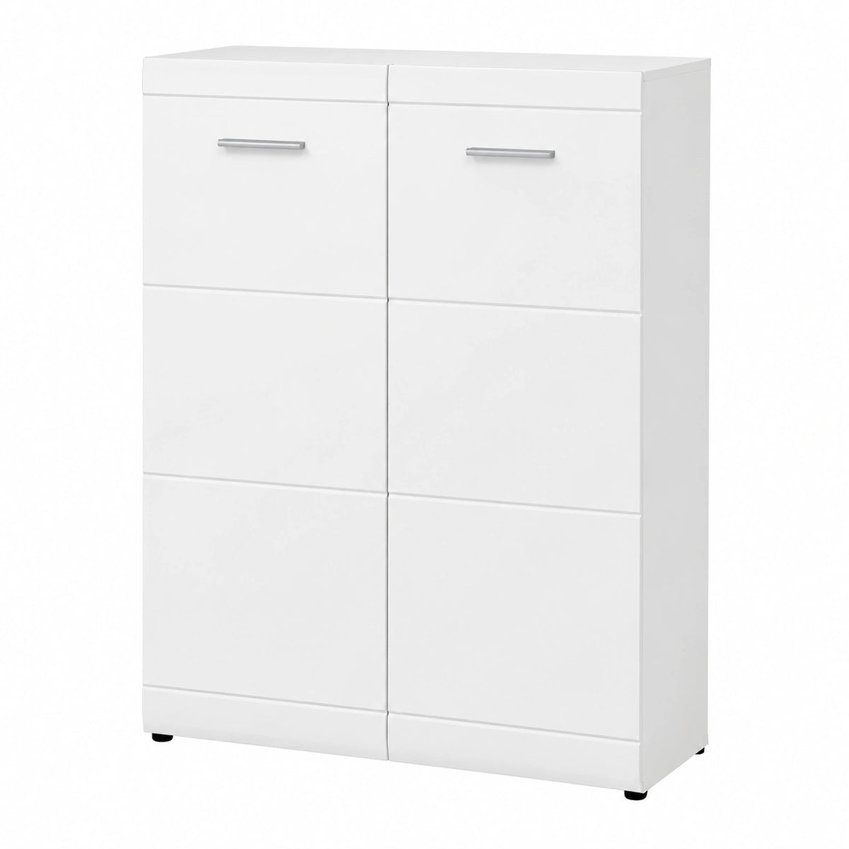 Moderner Schuhschrank mit Hochglanz-Fronten, weiß, 90x120x36 cm