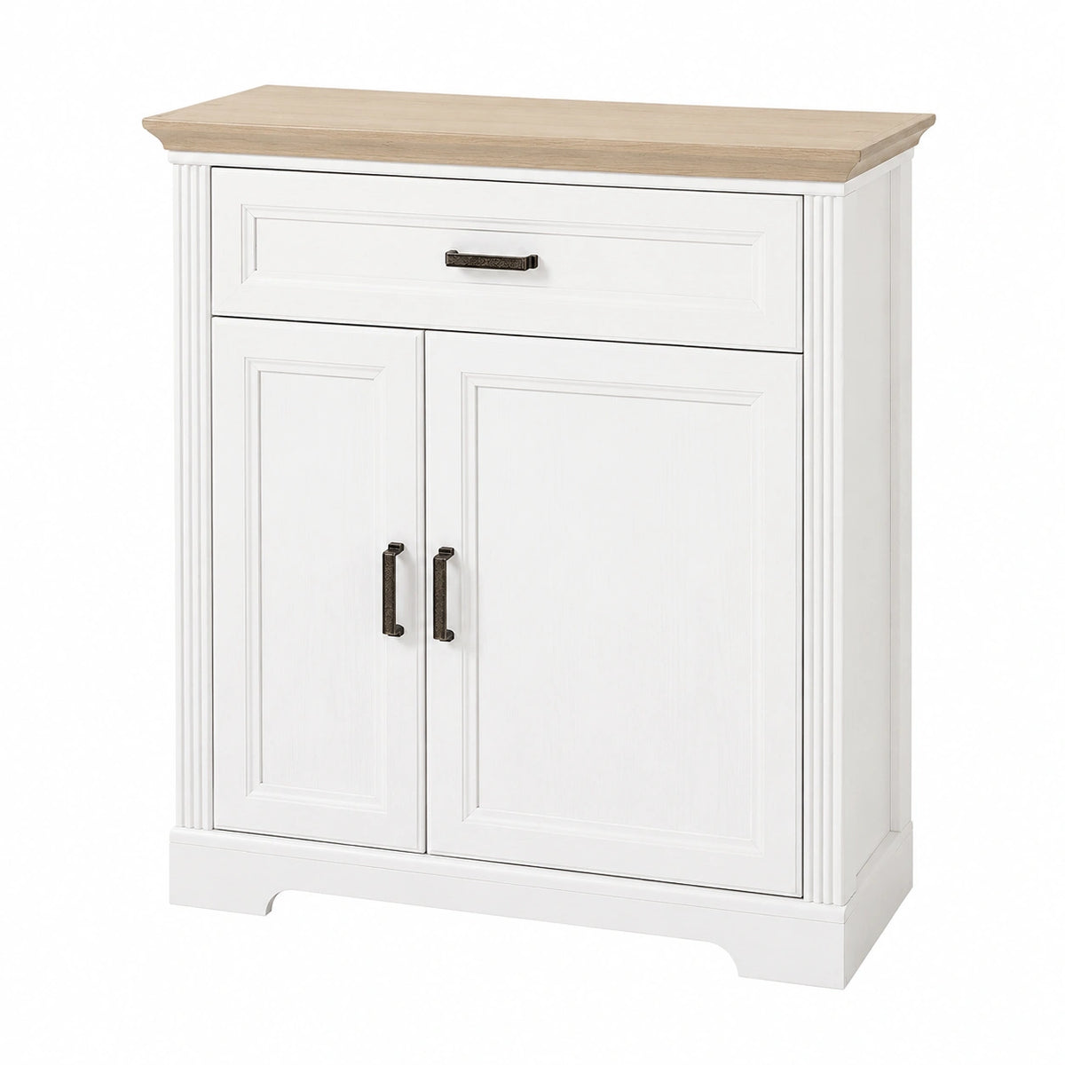 Stella Trading Schuhschrank Landhausstil, helle Pinie und Eiche, viel Stauraum, 93x102x41 cm
