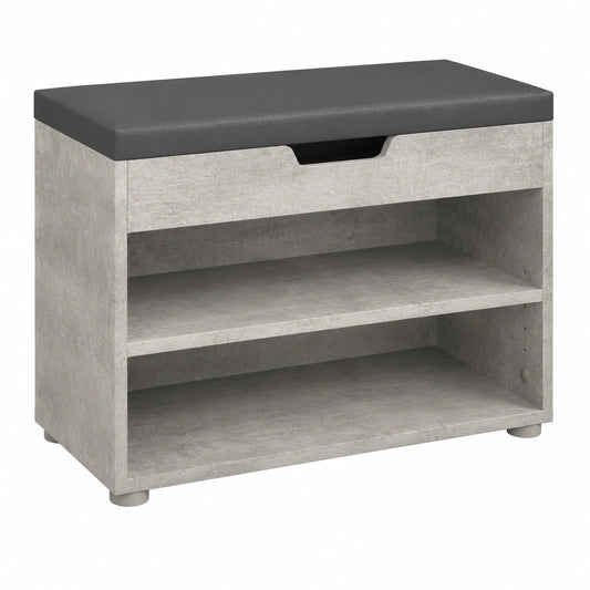 Vicco Schuhbank Rolfe aus Beton, 60 x 45 cm, Schuhaufbewahrung, passt zu Rolfe Möbeln