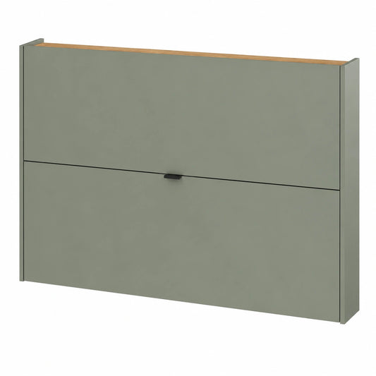 Schuhschrank Germania GW-Ameca, Taupegrün/Navarra-Eiche, Platzsparend, 140x83x18 cm