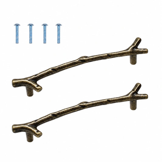 Vintage Astform Möbelgriffe aus Bronze, 2er Set mit Schrauben, für Schränke und Schubladen
