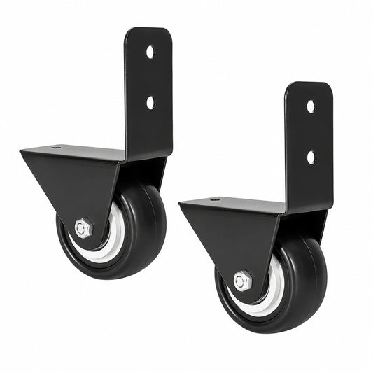 Möbelrollen Set 40 mm, L-förmige Platte, schwarz, für Couchtisch & Schrank