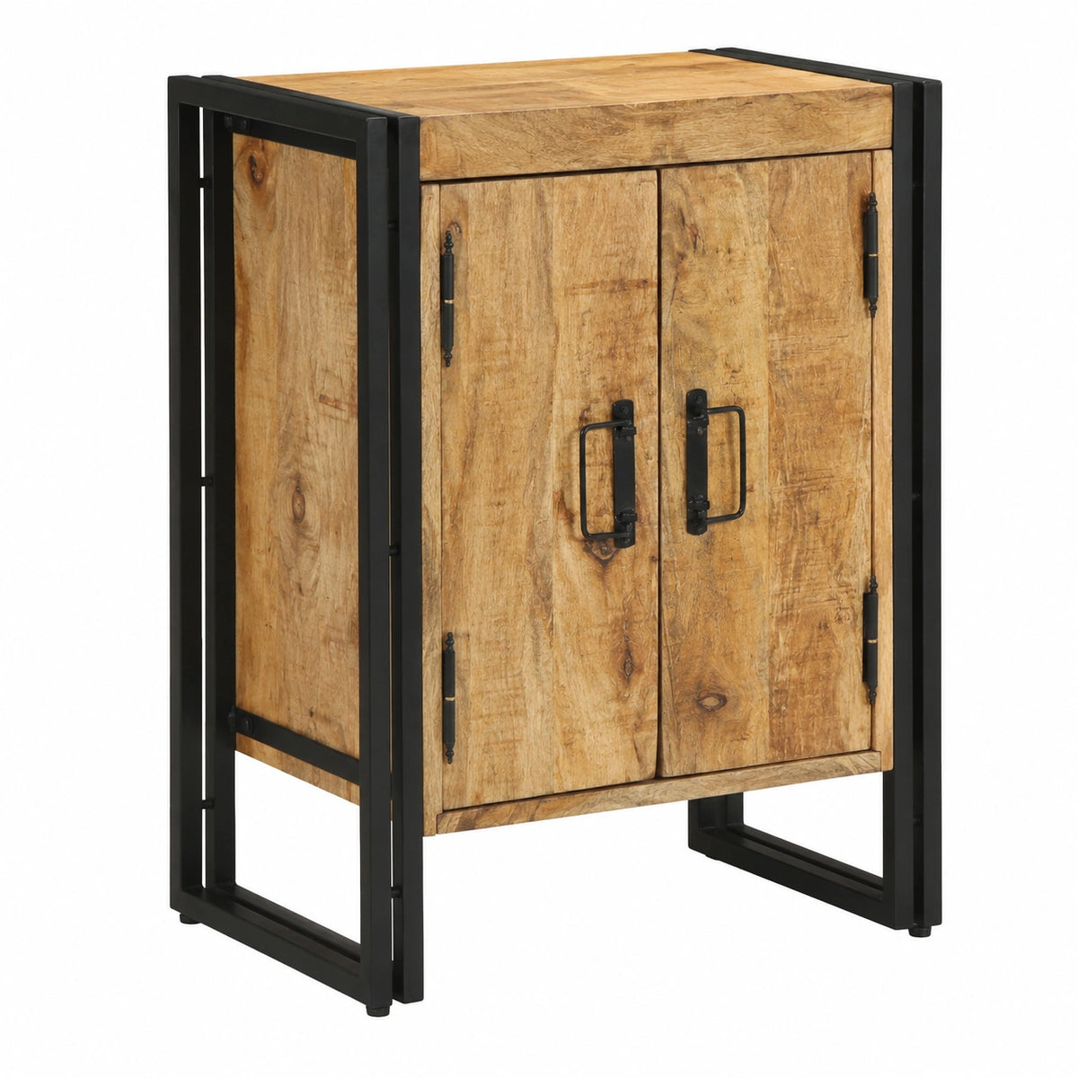 Moderner Schuhschrank aus Mangoholz, Braun 56x35x70 cm, Platzsparende Aufbewahrung