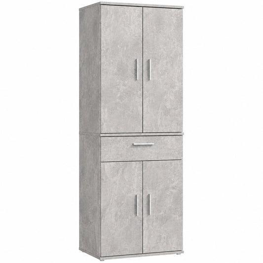 Mokebo Universalschrank aus Holz mit Schublade, Graue Betonoptik, Vielseitiger Stauraum