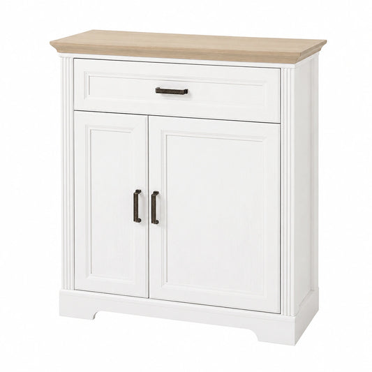 Stella Trading Schuhschrank Landhausstil, helle Pinie und Eiche, viel Stauraum, 93x102x41 cm